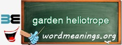 WordMeaning blackboard for garden heliotrope
